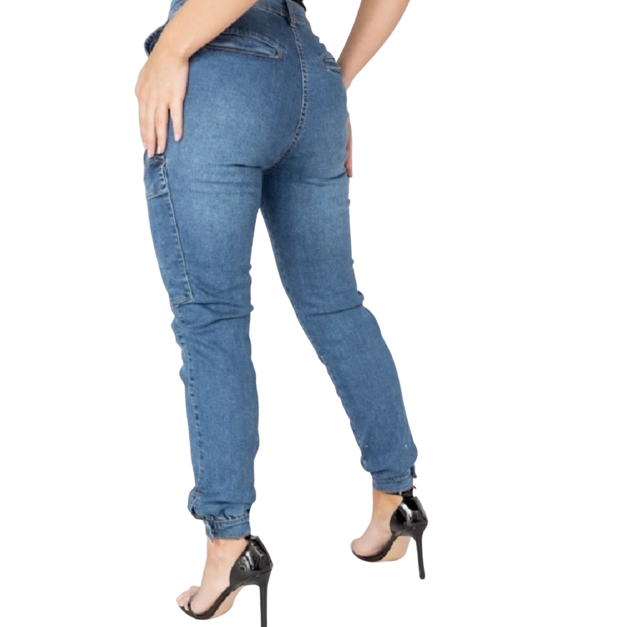 Women's Denim Cargo Jeans