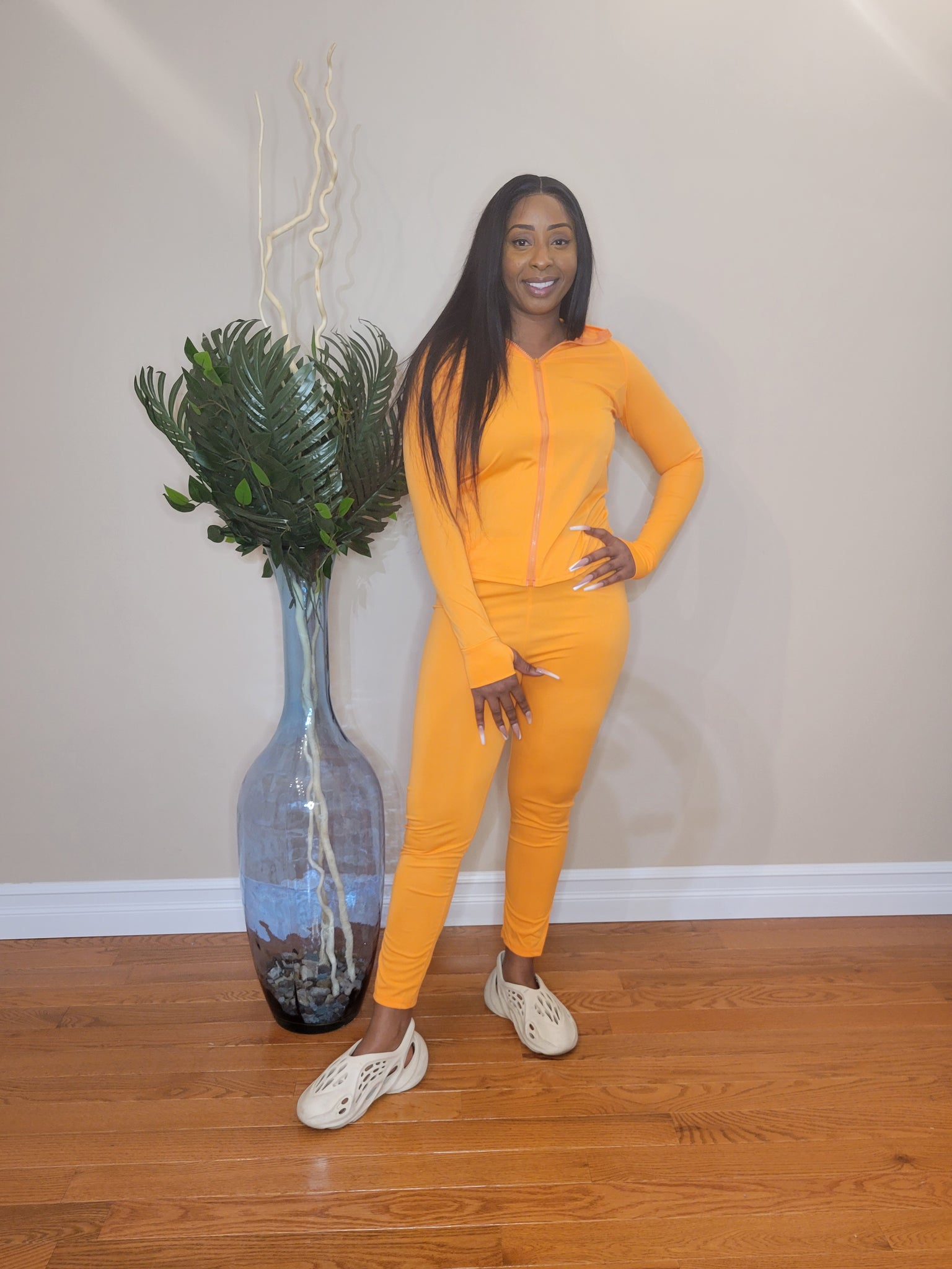 "She's A Track Star" Jogger Set (Orange)