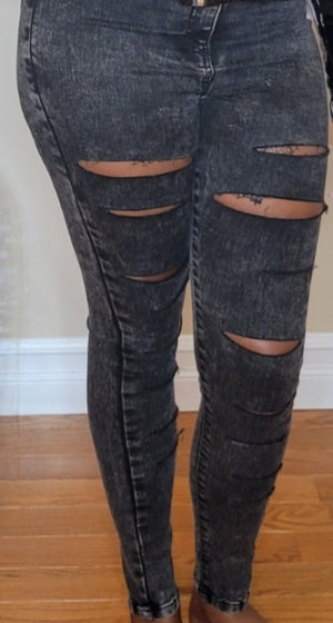 Women's “Cut em up” High Waisted Jeggings