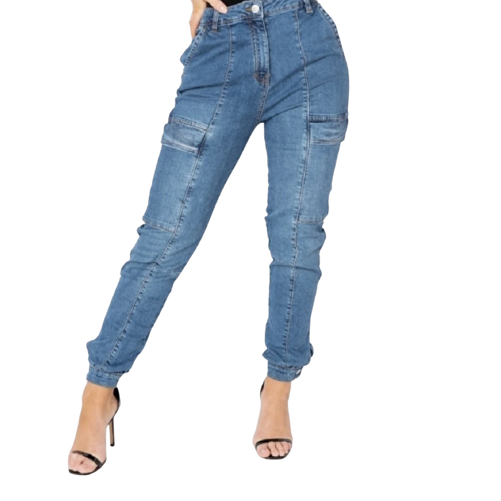 Women's Denim Cargo Jeans